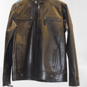 Square pocket Men's Leather Jacket