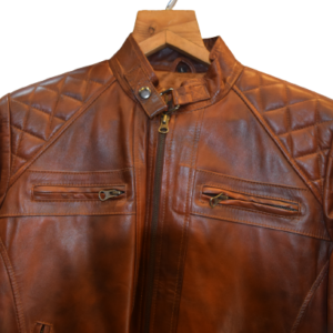 Men's Hi Neck Leather Jacket