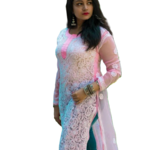 Lucknow Georgette Jaal Kurti Chikankari