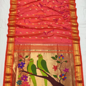 Yeola Paithani Pure Silk Saree with Parrot Pallu