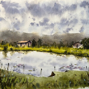 Mystical Reflections : A waterscape draped in clouds