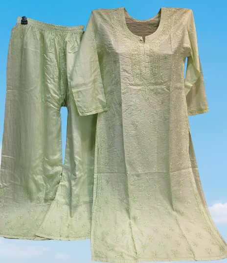 Chanderi Silk Kurta and Palazzo Set