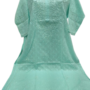 Malmal Dobi Cotton Kurti with Lucknow Chikankari