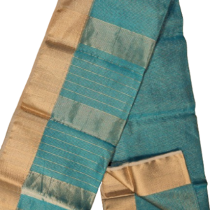 Maheshwari Handloom Cotton with Tissue Silk with Golden Border