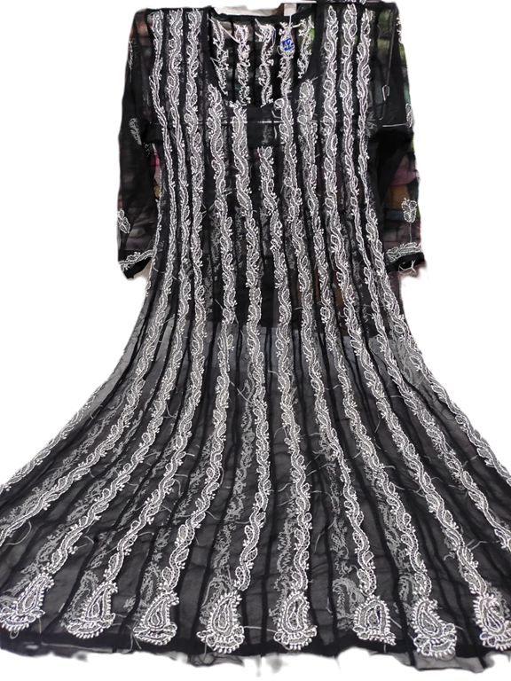 Lucknow Chikankari Anarkali Suit in Chiffon
