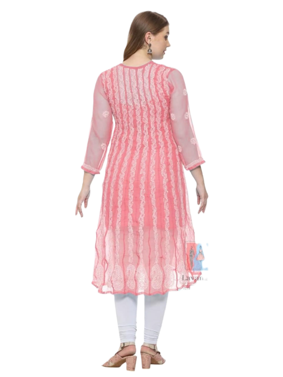 Lucknow Chikankari Anarkali Suit in Chiffon