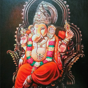 Divine Harmony: Acrylic Painting of Lord Ganesha
