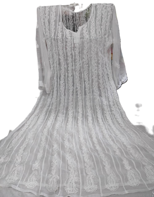 Lucknow Chikankari Anarkali Suit in Chiffon