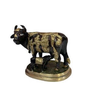 Kamdhenu Cow and Calf - Metal craft