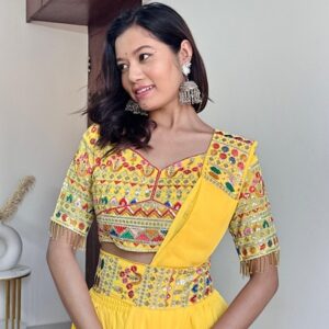 Faux Georgette Palazzo-Choli Set