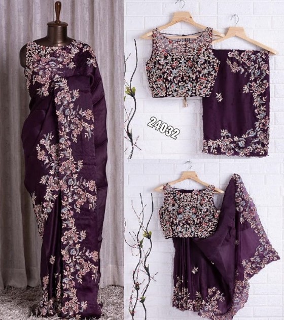 Kasturi Silk Georgette Saree