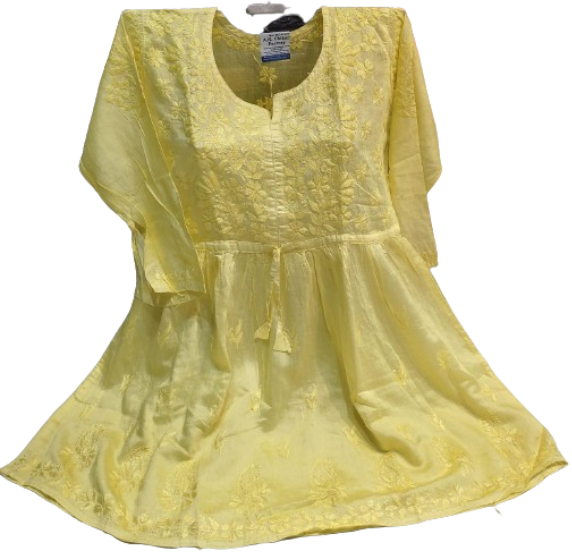 Chanderi Silk Short Kurti