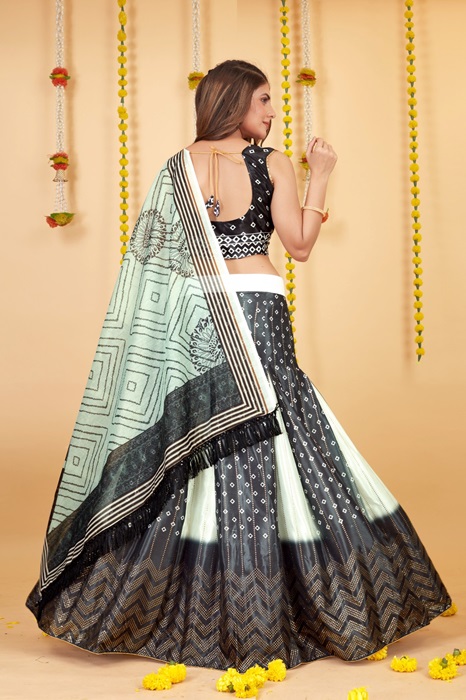 Chinnon Chiffon Lehenga with Zarkan Choli