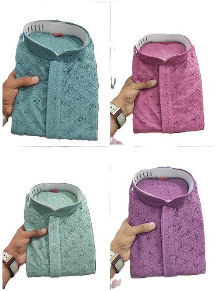 Men’s Kurta with Lucknowi Embroidery