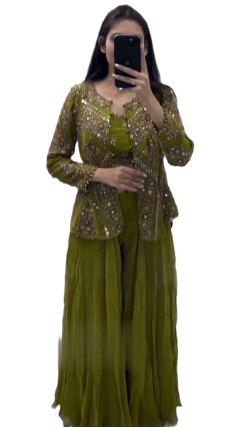 Georgette Palazzo Koti/Jacket set