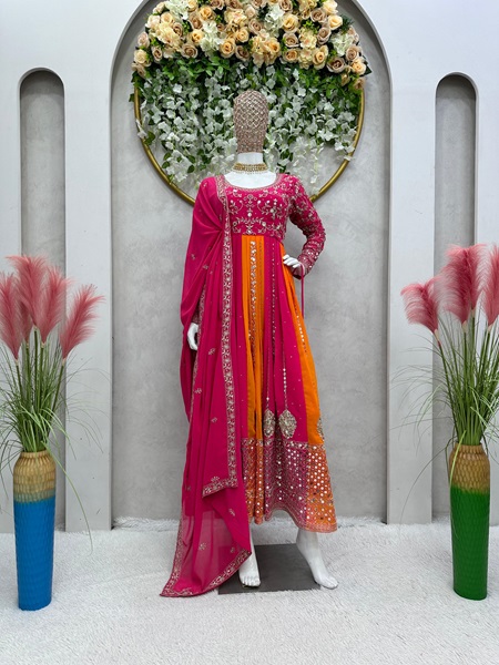 Faux Georgette Kurta with Sequin Magic