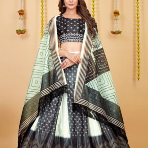 Chinnon Chiffon Lehenga with Zarkan Choli