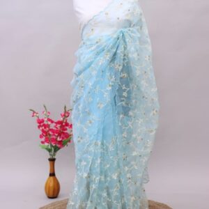 Organza Saree with Zari Jal Artwork