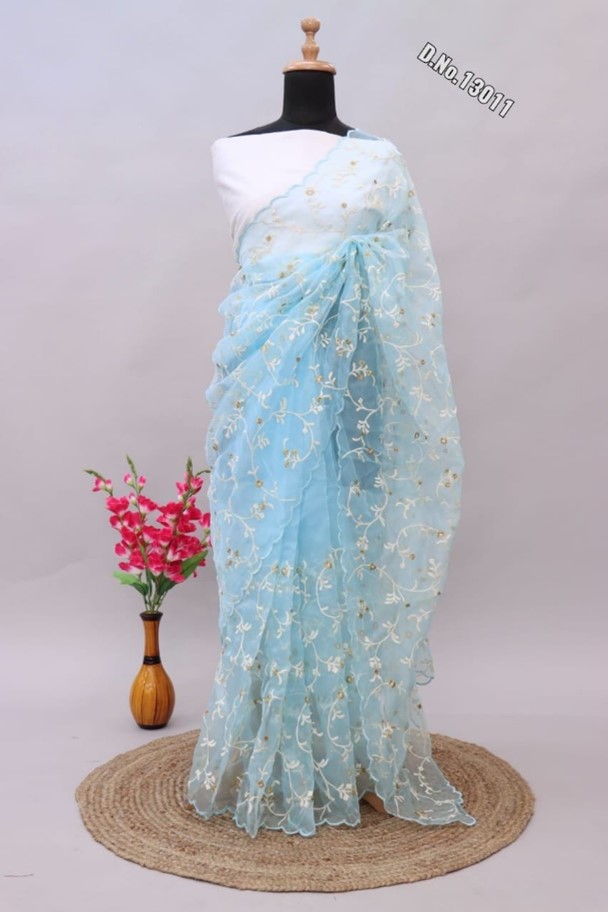 Organza Saree with Zari Jal Artwork