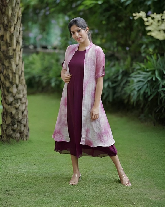 Georgette Kurti with Shrug (koti)