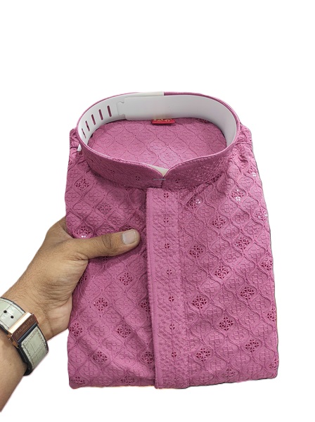 Men’s Kurta with Lucknowi Embroidery