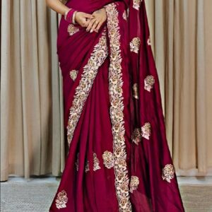 Silk Saree with Zari and stone work