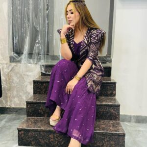 Faux Georgette Palazzo Jacket set