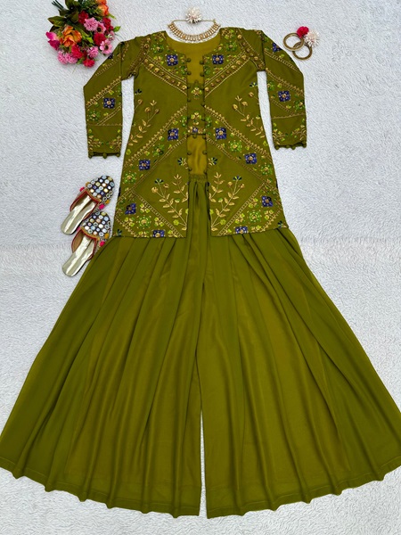 Georgette Palazzo Koti/Jacket set