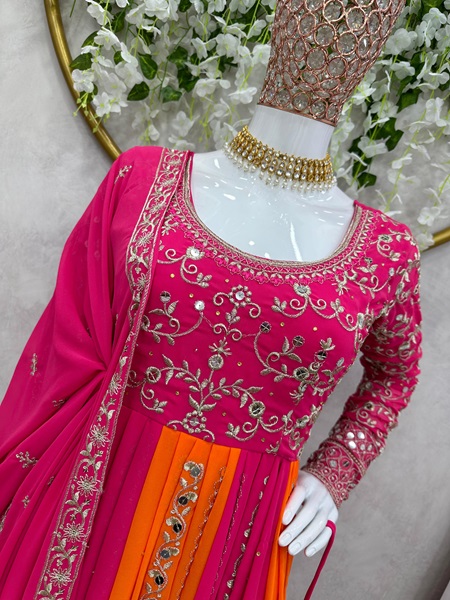 Faux Georgette Kurta with Sequin Magic