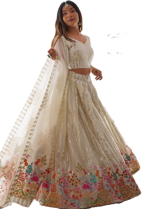 Faux Georgette Top Lehenga
