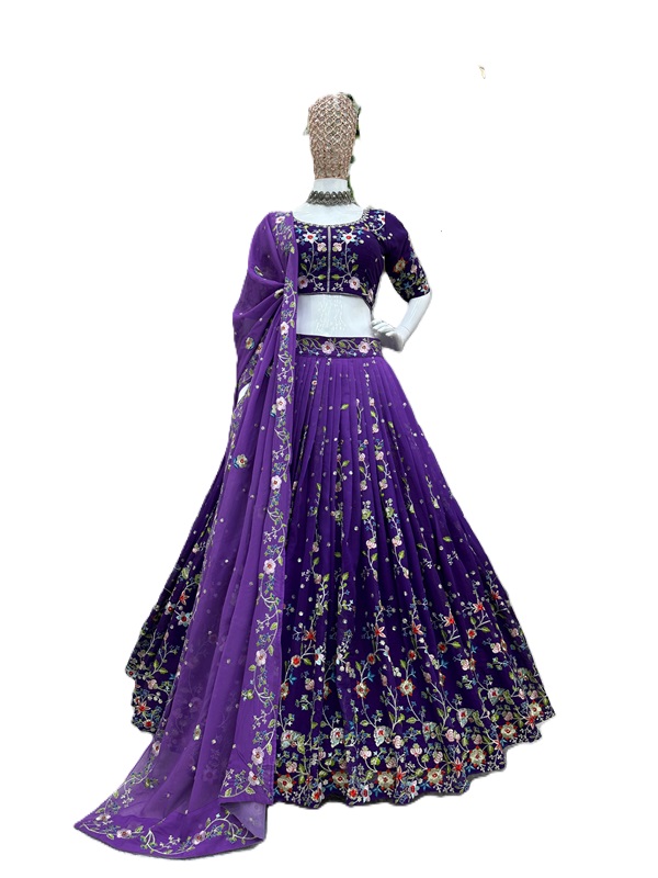 Wedding Collection: Faux Georgette Lehenga Choli & Dupatta