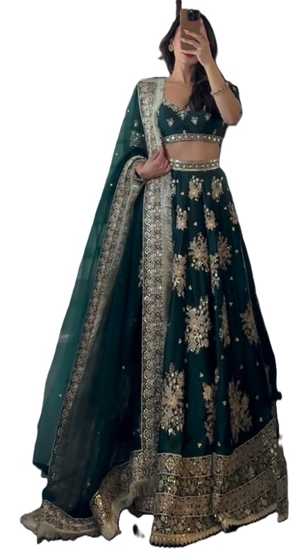 Japan Satin Lehenga Choli & Net Dupatta