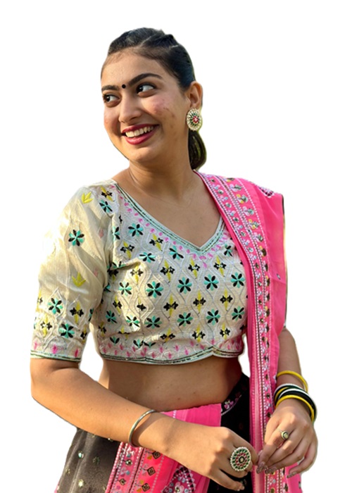 Lehenga with Sequin-Zari Embroidery