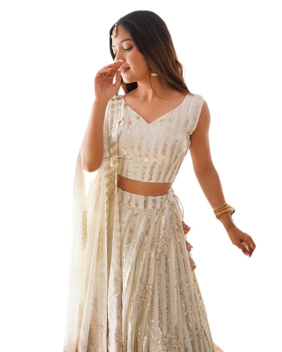 Faux Georgette Top Lehenga