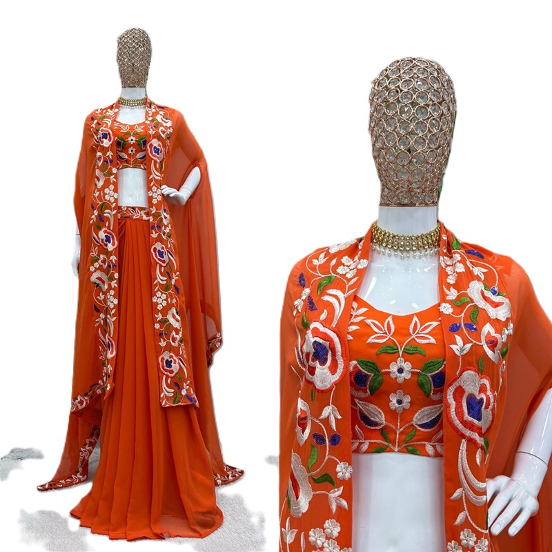 Faux Georgette Shrug and Western Set