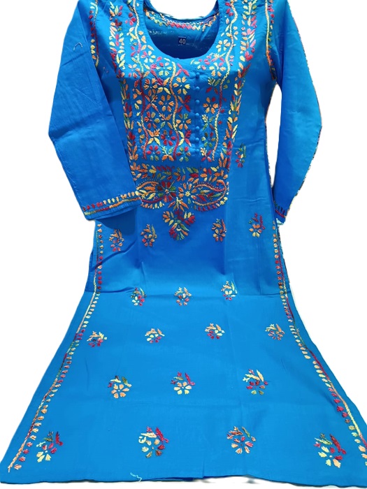 Hand Embroidered Multi Dhaga Cotton Kurti