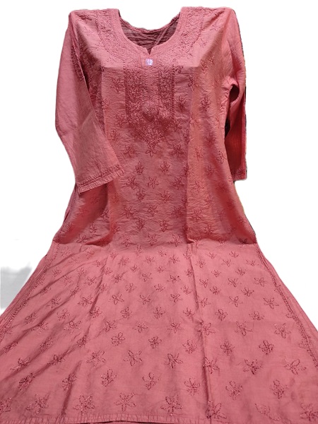 Chikankari Pure Chanderi Silk