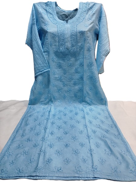 Chikankari Pure Chanderi Silk