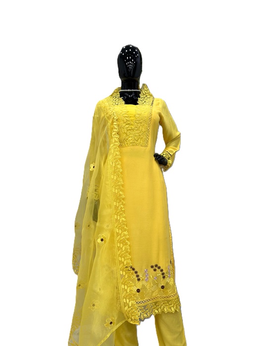 Muslin Embroidered Salwar Suit