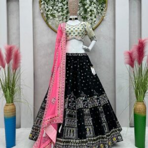 Lehenga with Sequin-Zari Embroidery