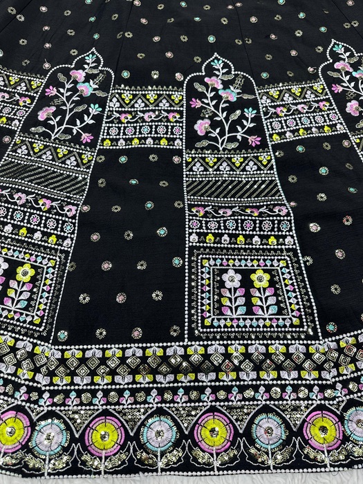 Lehenga with Sequin-Zari Embroidery