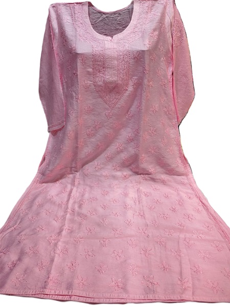 Chikankari Pure Chanderi Silk