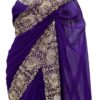 Saree on Faux Georgette Fabric with Thread & Sequin Work