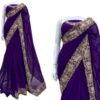 Saree on Faux Georgette Fabric with Thread & Sequin Work