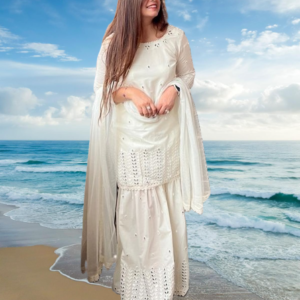 Embroidery work Kurti with Designer Sarara