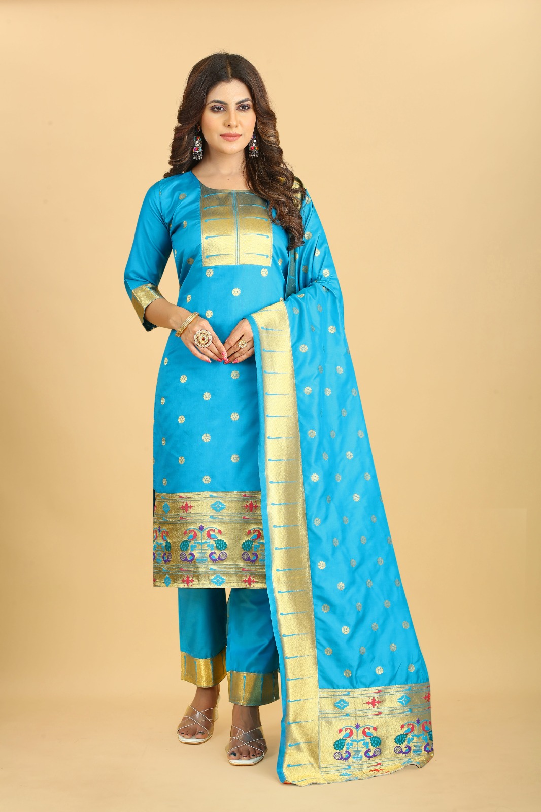 Munia Paithani Suit Dress Material