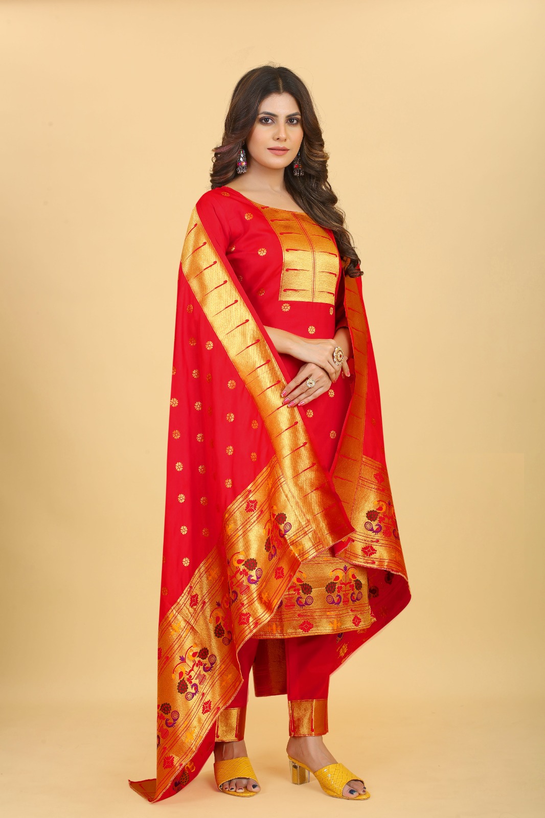 Munia Paithani Suit Dress Material