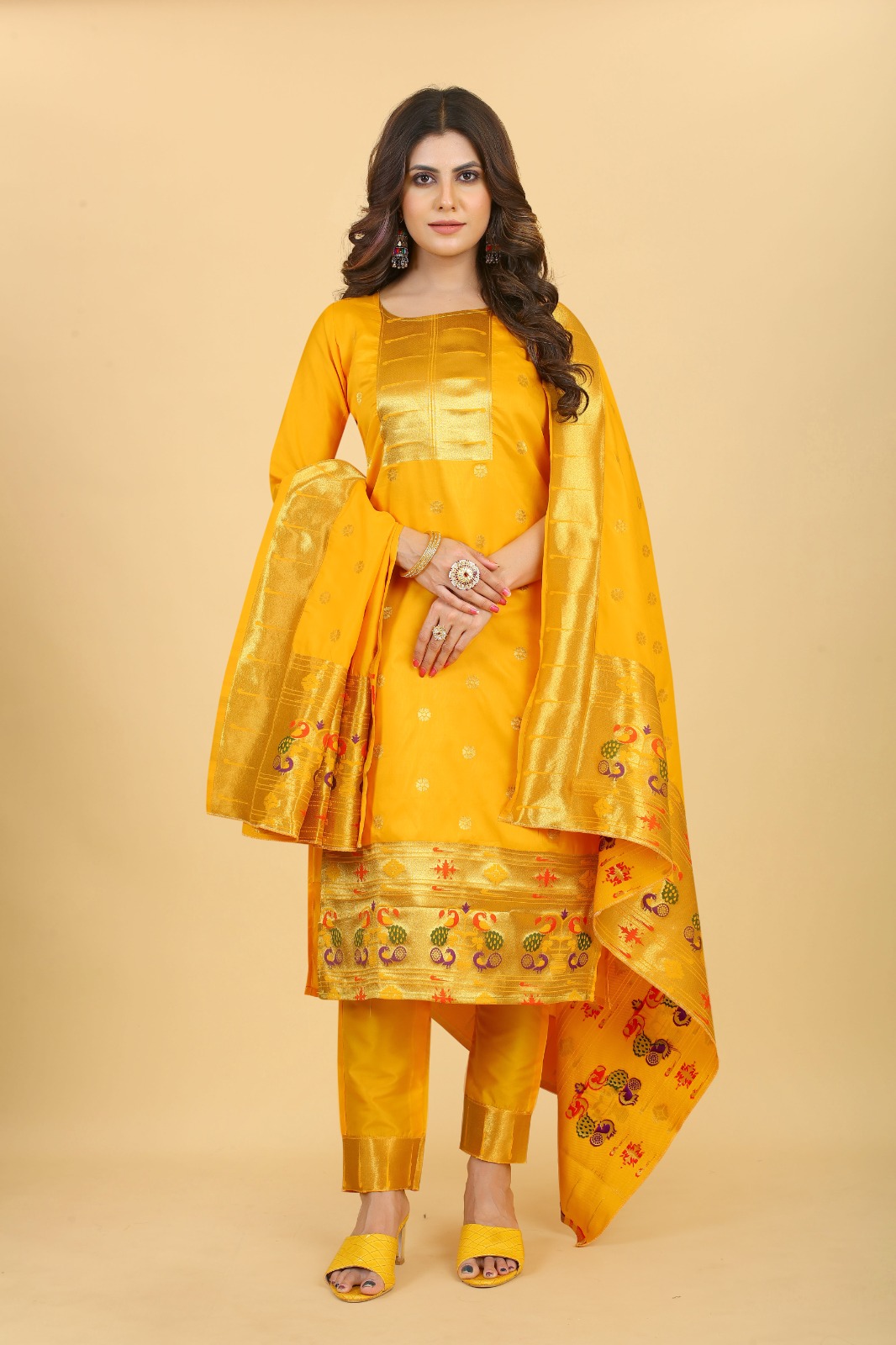 Munia Paithani Suit Dress Material