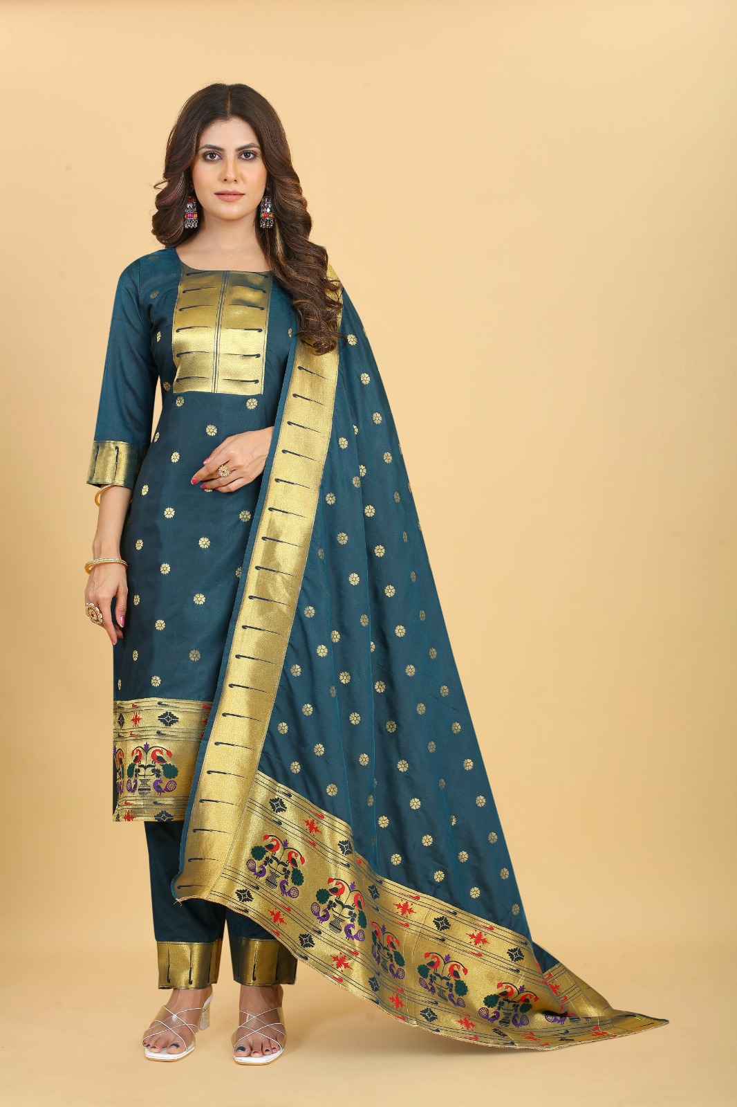 Munia Paithani Suit Dress Material