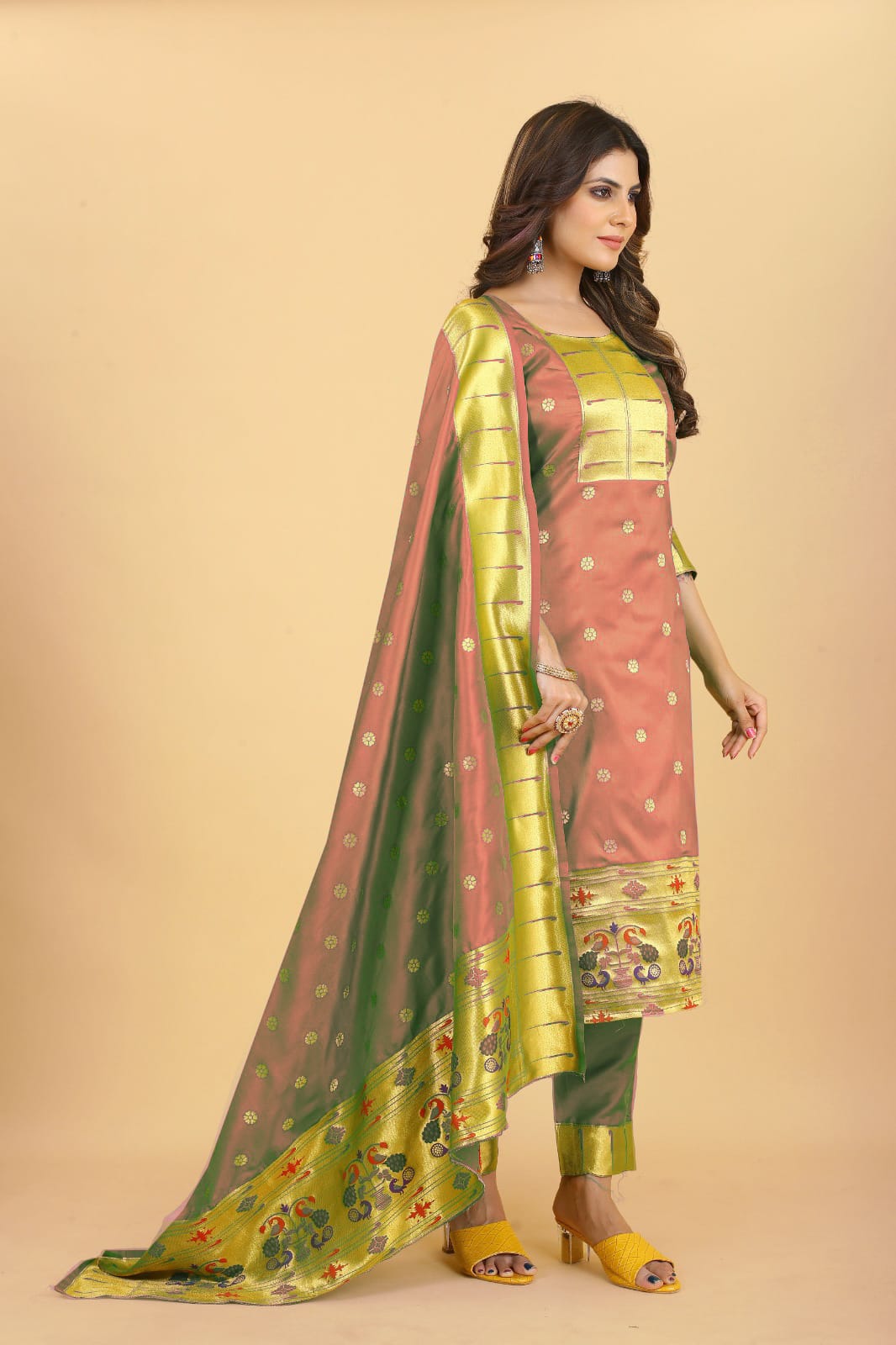 Munia Paithani Suit Dress Material